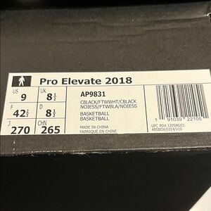 adidas Pro Elevate 2018 Black White Basketball Sneakers